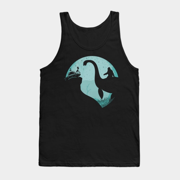 Bigfoot Loch Ness Alien Tank Top by Tesszero